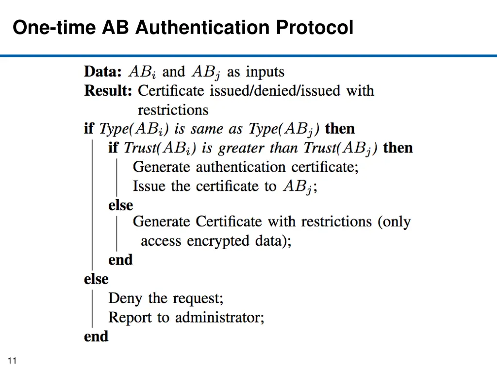one time ab authentication protocol 1