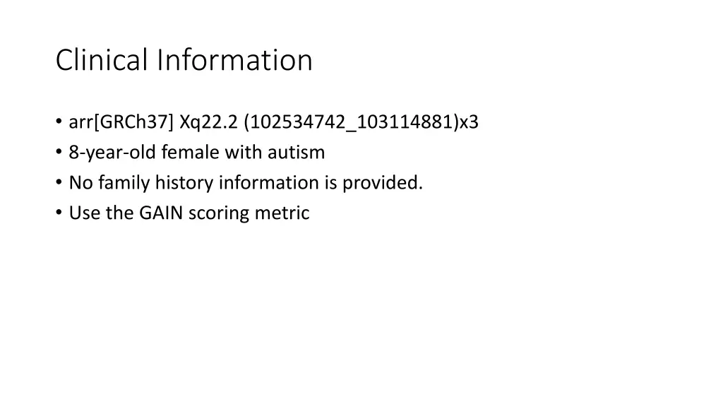 clinical information