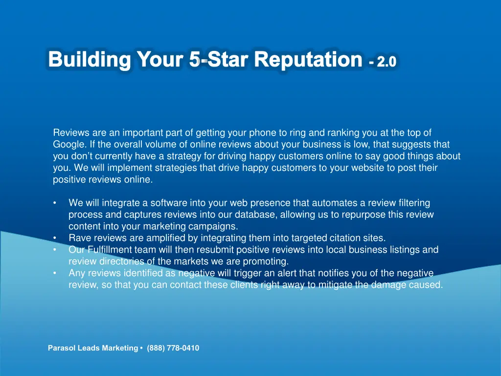 building your 5 star reputation 2 0