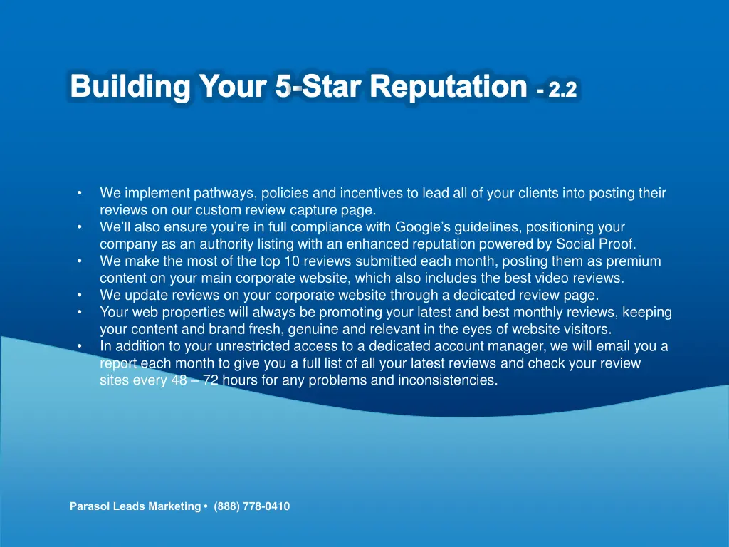building your 5 star reputation 2 2