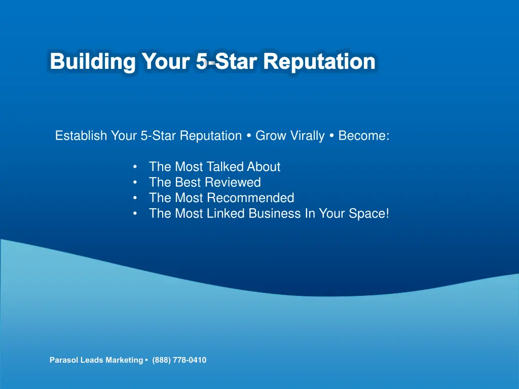 building your 5 star reputation