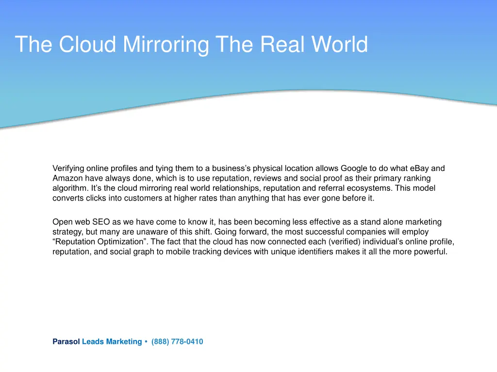 the cloud mirroring the real world