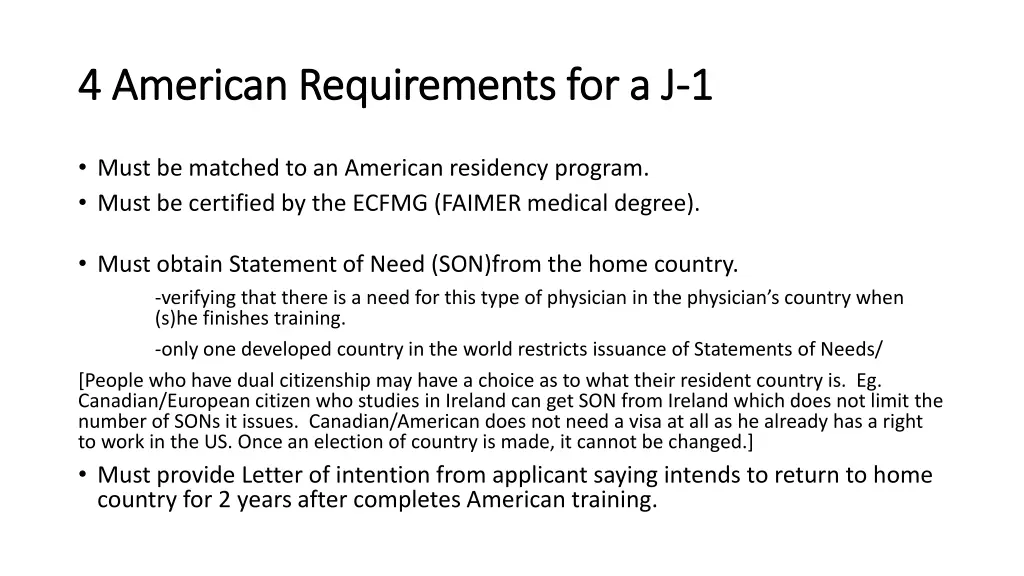 4 american requirements for a j 4 american