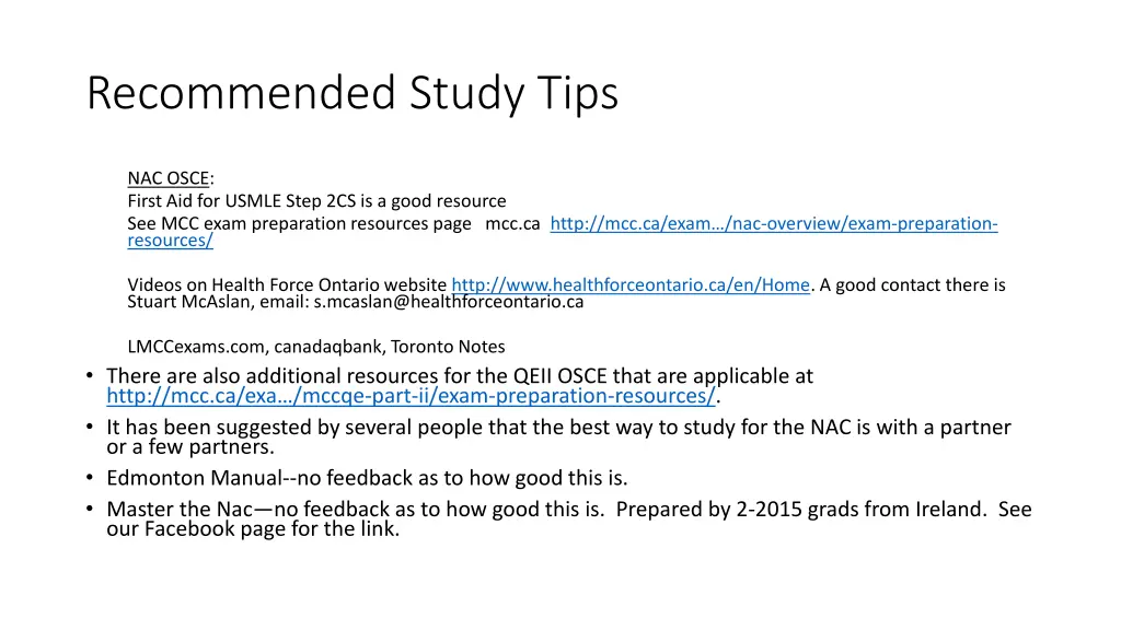 recommended study tips