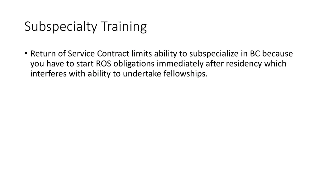 subspecialty training