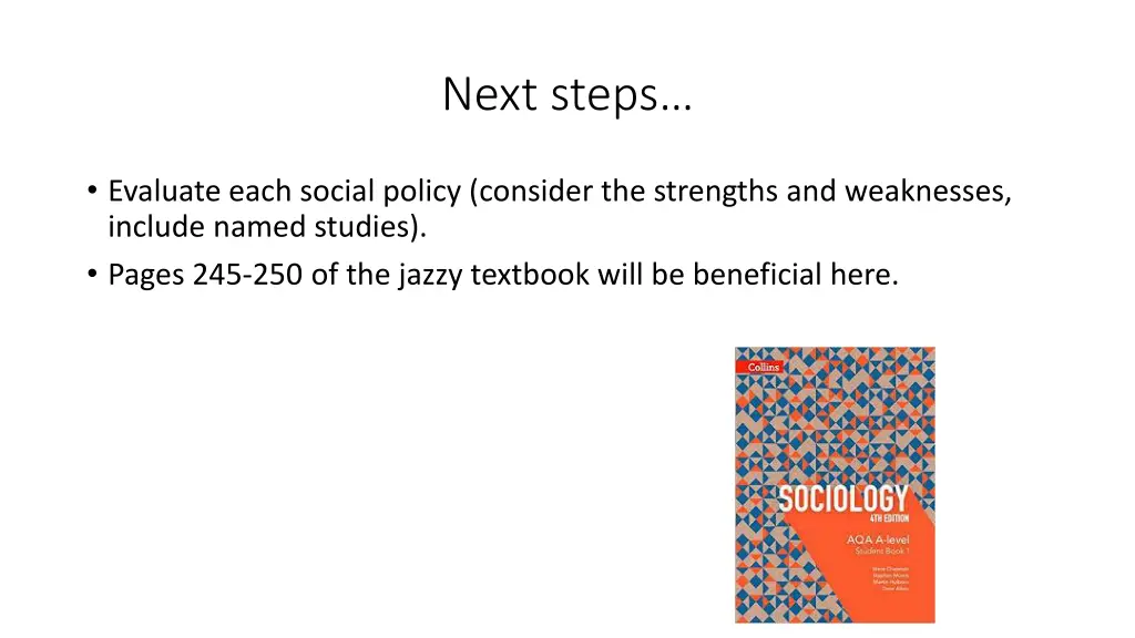 next steps