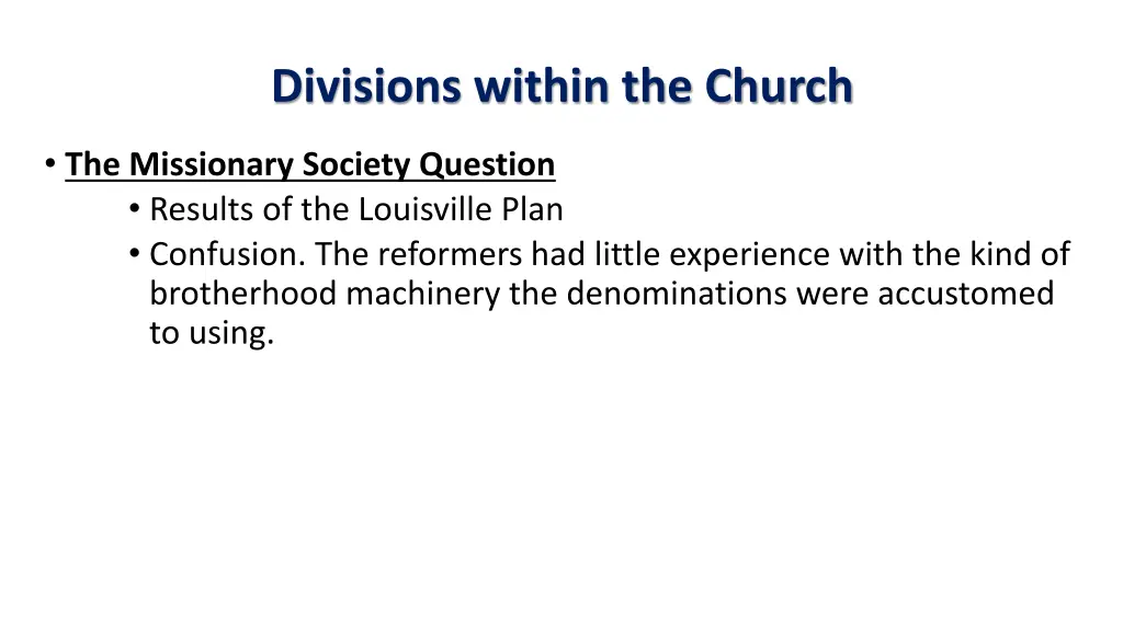 divisions within the church 15