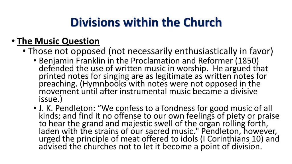 divisions within the church 2