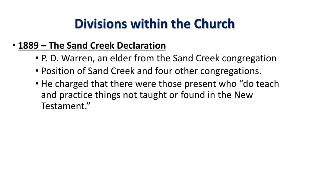 divisions within the church 24