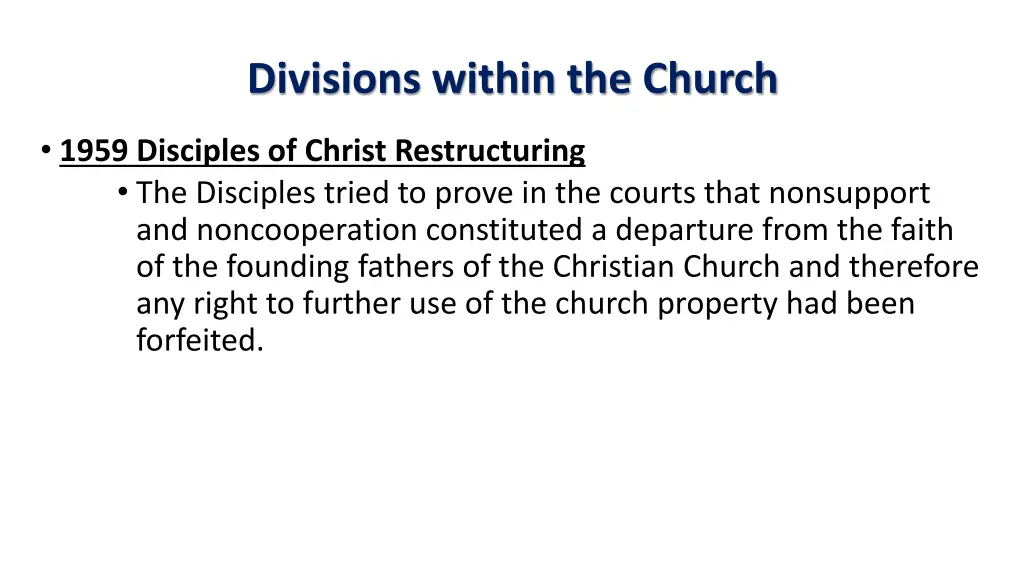 divisions within the church 34