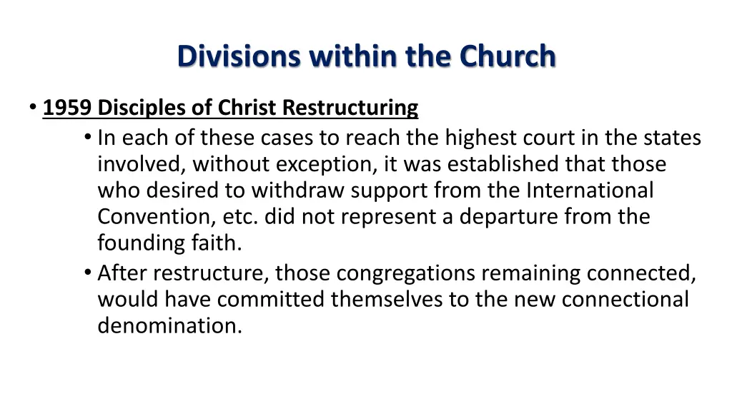 divisions within the church 35