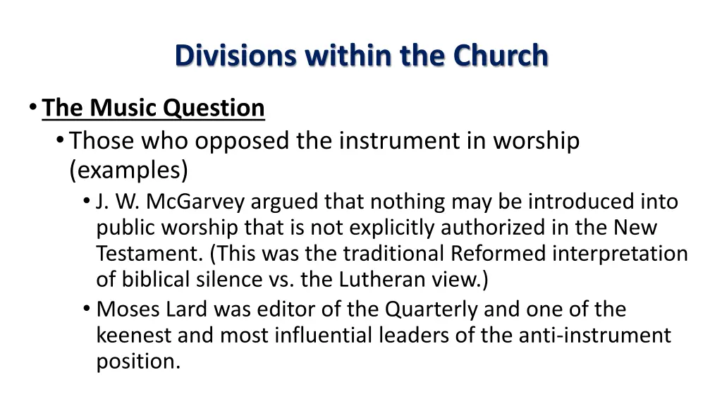 divisions within the church 4