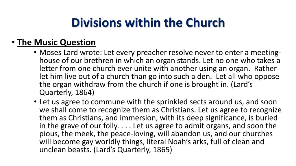 divisions within the church 5
