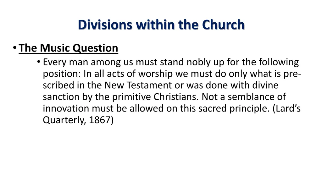 divisions within the church 6