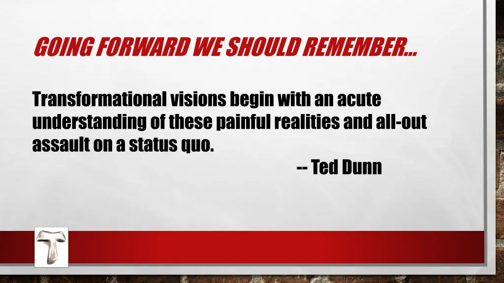 going forward we should remember