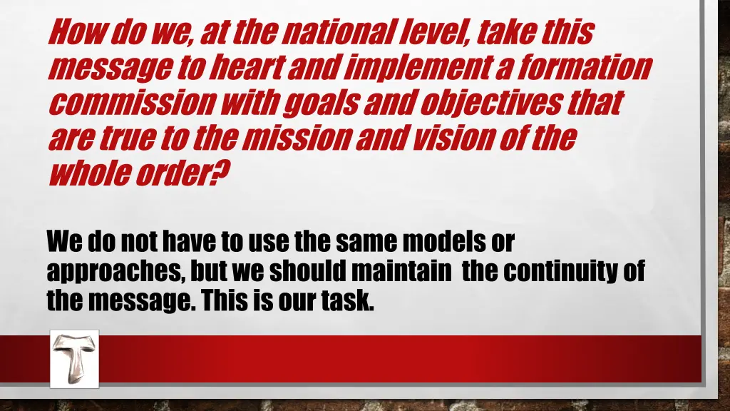how do we at the national level take this message