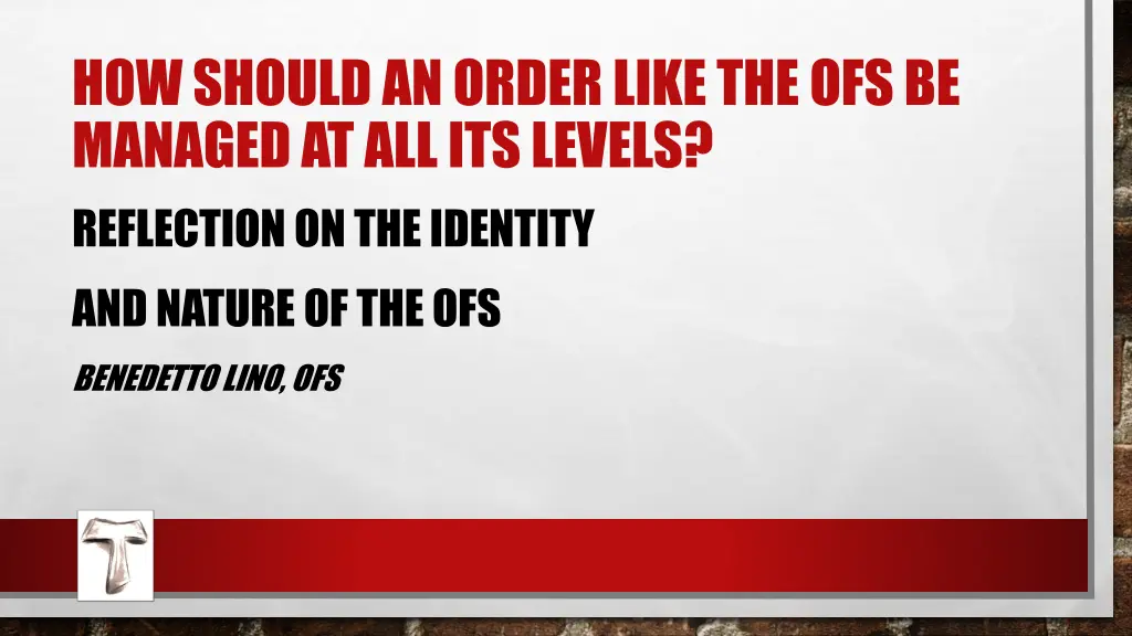 how should an order like the ofs be managed