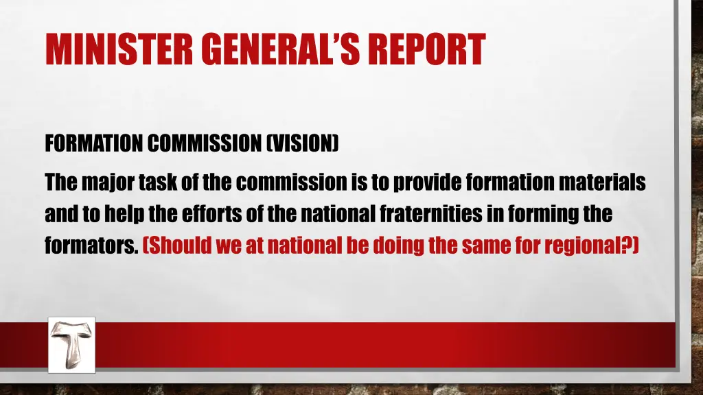 minister general s report 2