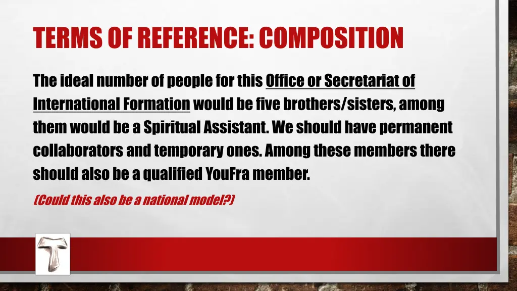 terms of reference composition