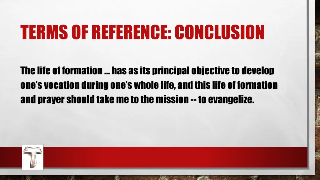 terms of reference conclusion