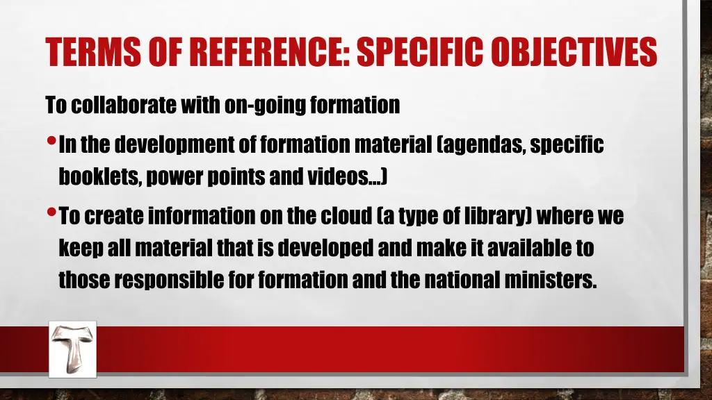 terms of reference specific objectives 1