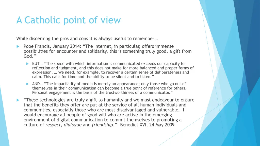 a catholic point of view