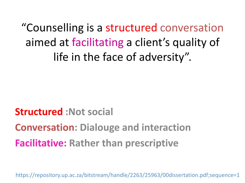 counselling is a structured conversation aimed
