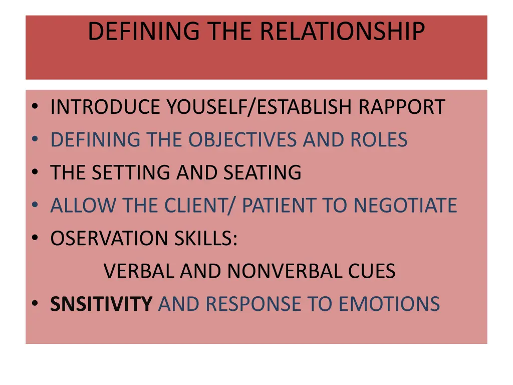 defining the relationship