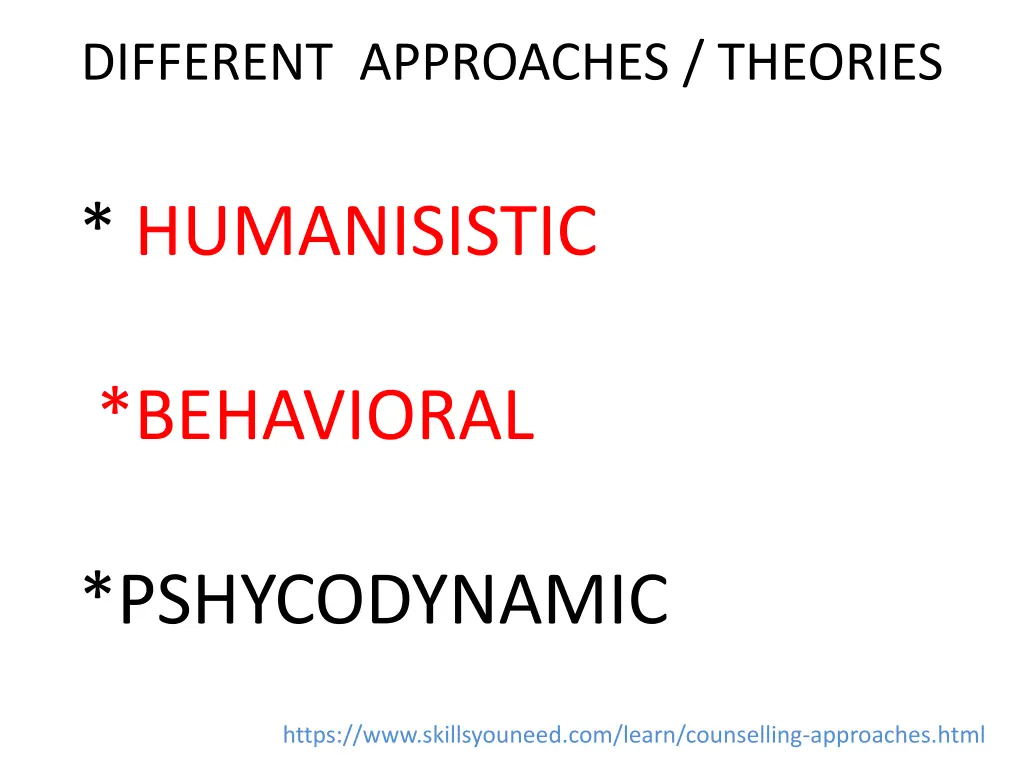 different approaches theories