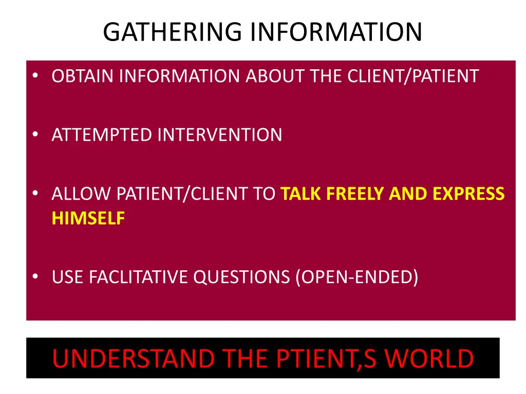 gathering information