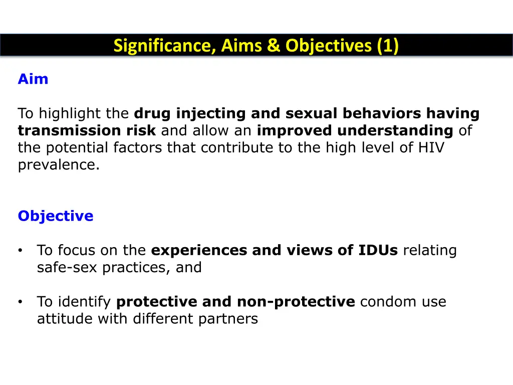 significance aims objectives 1