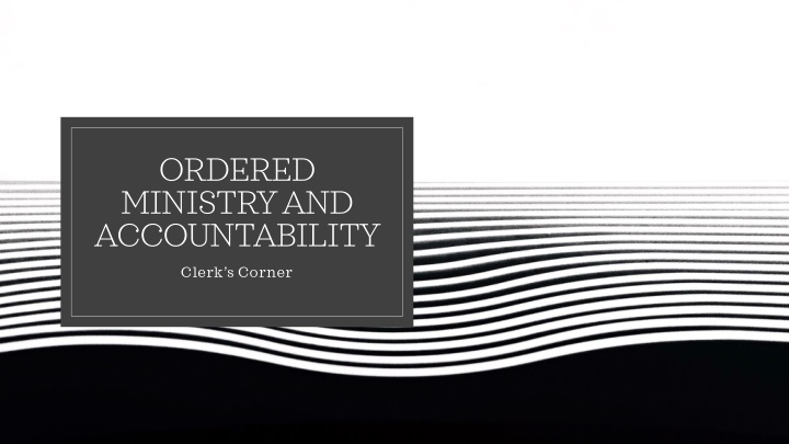 ordered ministry and accountability