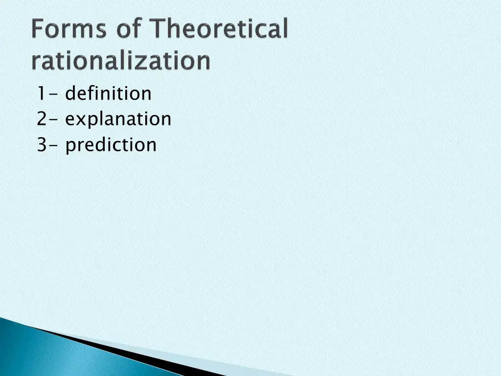 1 definition 2 explanation 3 prediction