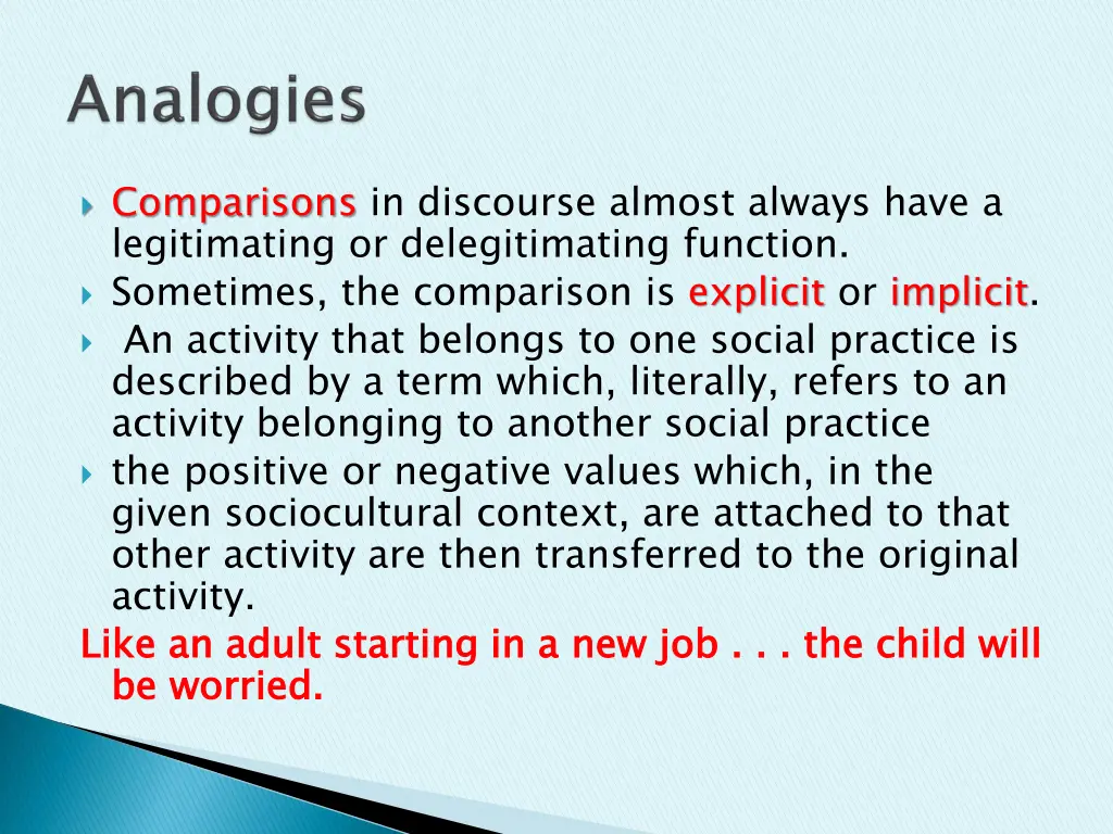 comparisons in discourse almost always have