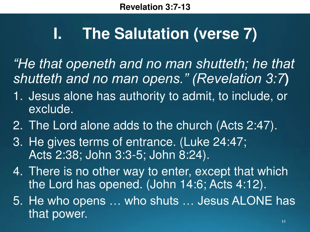 revelation 3 7 13 7