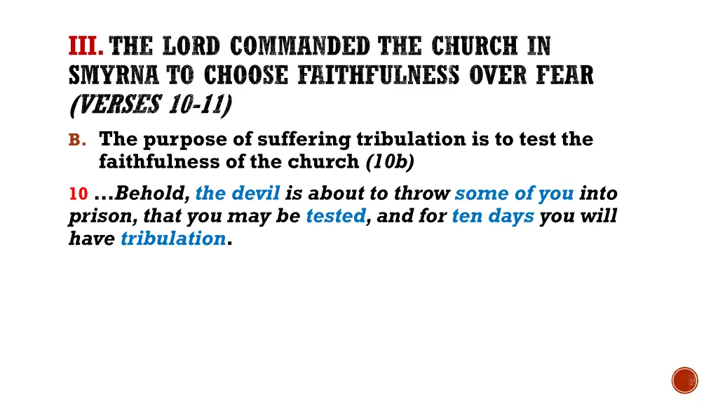 iii the lord commanded the church in smyrna 3