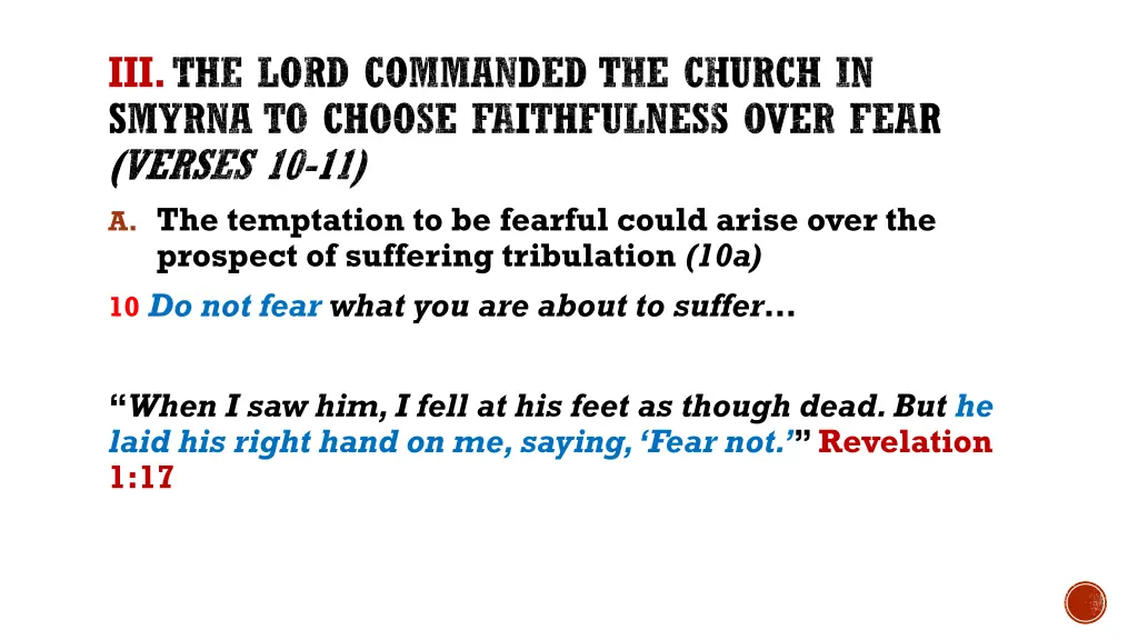 iii the lord commanded the church in smyrna