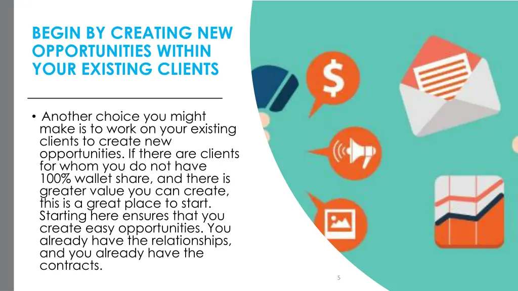 begin by creating new opportunities within your