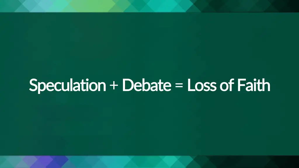 speculation speculation debate
