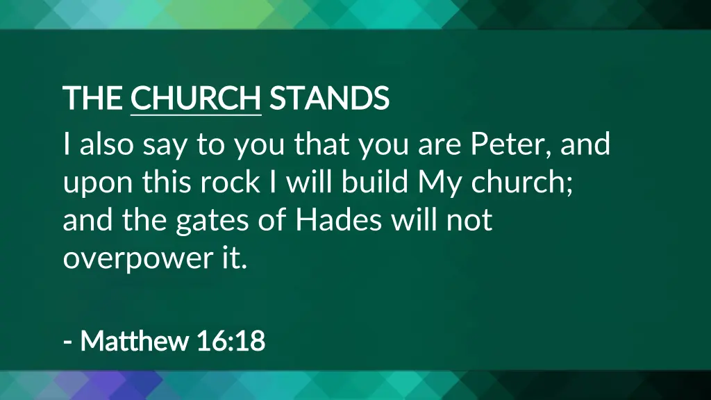 the the church church stands i also
