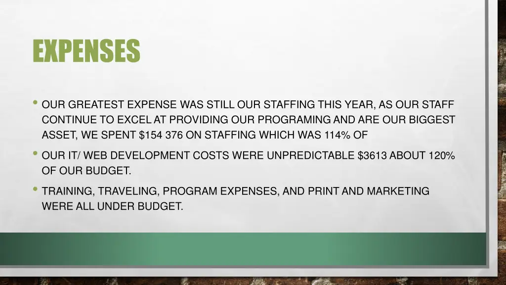 expenses