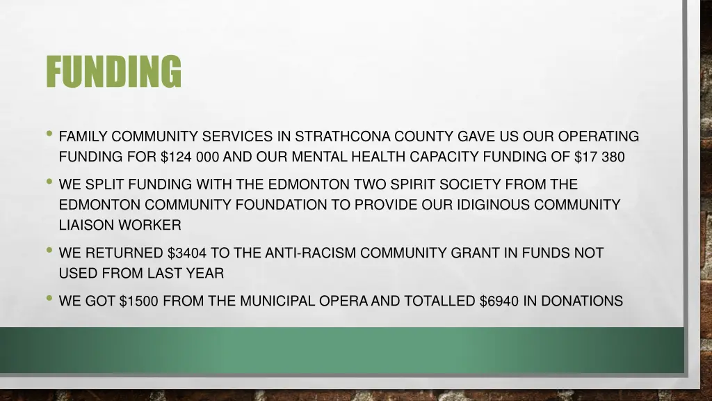 funding