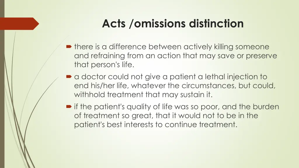 acts omissions distinction