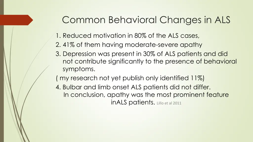 common behavioral changes in als