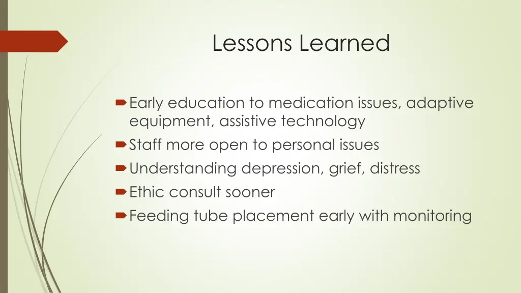 lessons learned