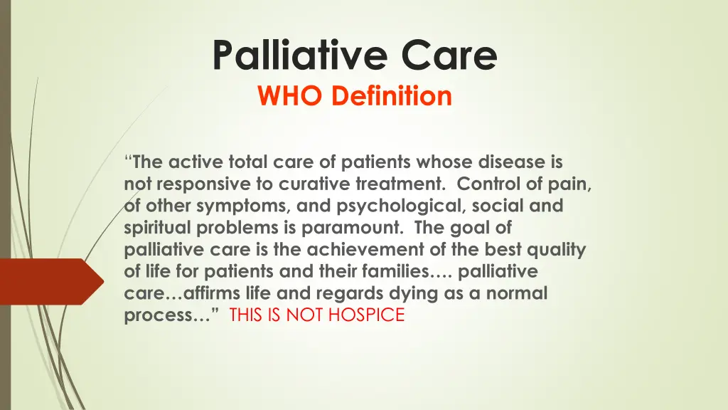 palliative care who definition