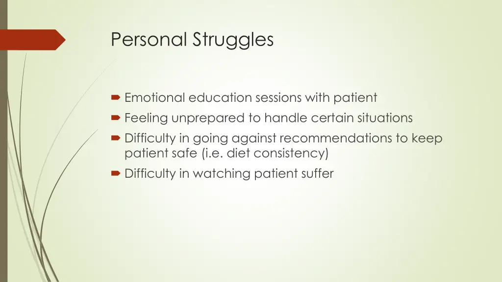 personal struggles