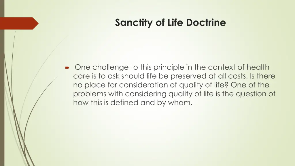 sanctity of life doctrine