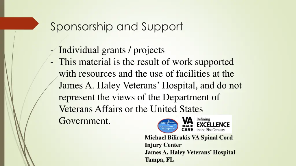 sponsorship and support
