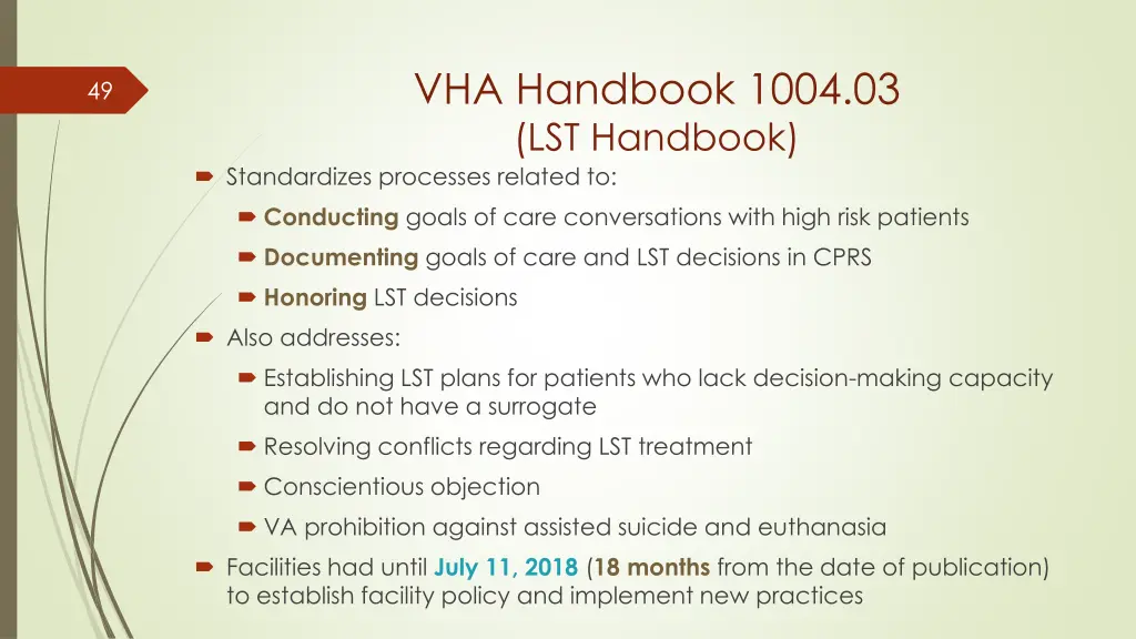 vha handbook 1004 03 lst handbook standardizes